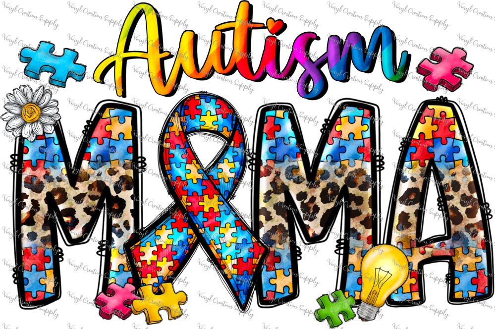 Autism Mama Cheetah Tie Dye Vinyl Creation Supply