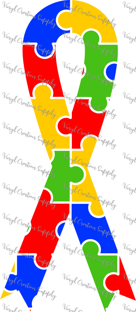 Autism Ribbon Puzzle Vinyl Creation Supply