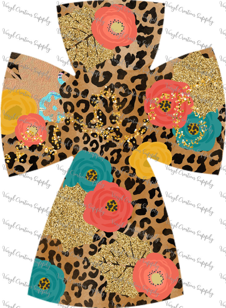 Cheetah Print Cross Design | Postcard