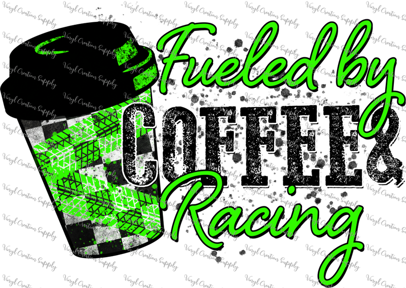 Fueled by Coffee & Racing Lime Green