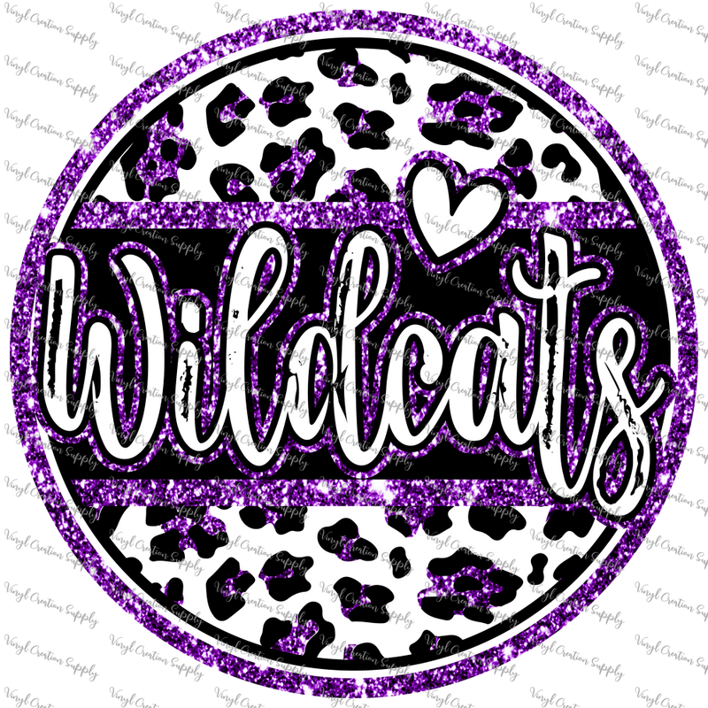 Wildcat Purple Circle Glitter