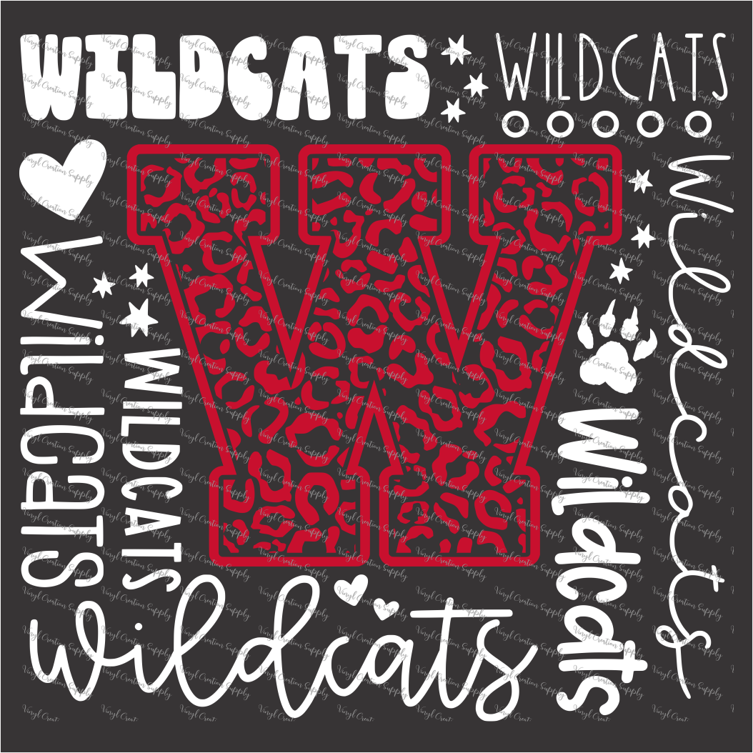 Wildcats Typography Red & Black – Vinyl Creation Supply