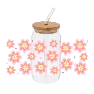 Groovy Flowers – Printed Libby Wrap (9.5" x 4.3" UV DTF) - Vinyl Creation Supply