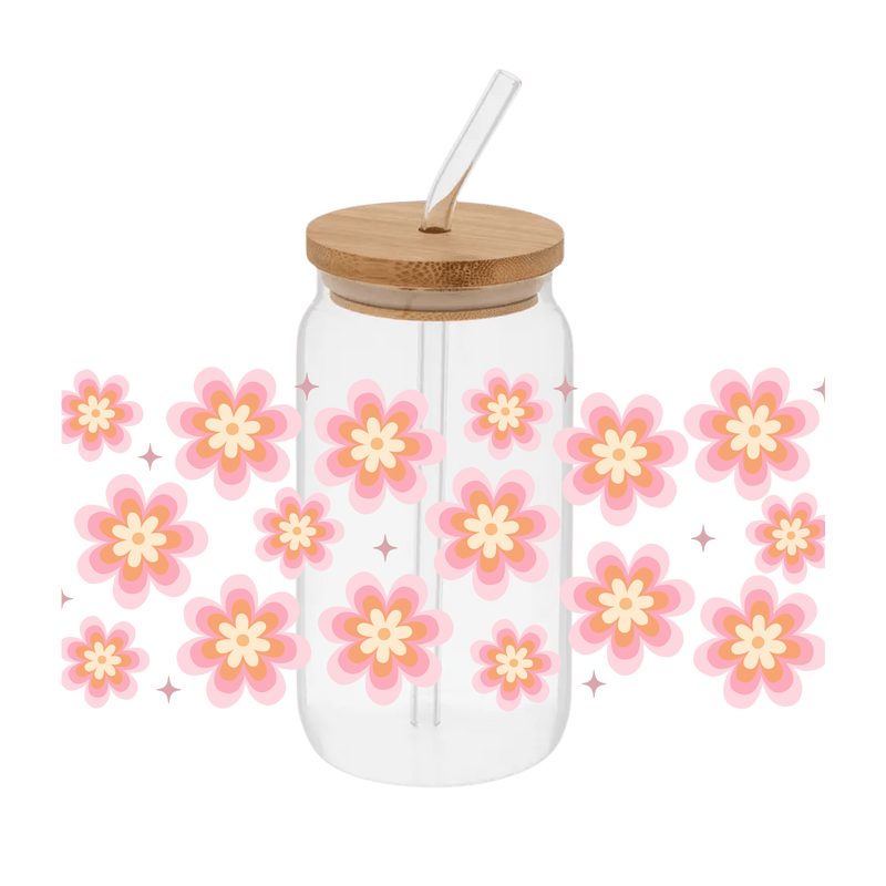 Groovy Flowers – Printed Libby Wrap (9.5" x 4.3" UV DTF) - Vinyl Creation Supply