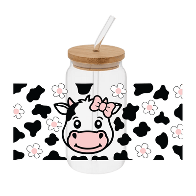 Cow Face Light Pink Bow– Printed Wrap - Vinyl Creation Supply