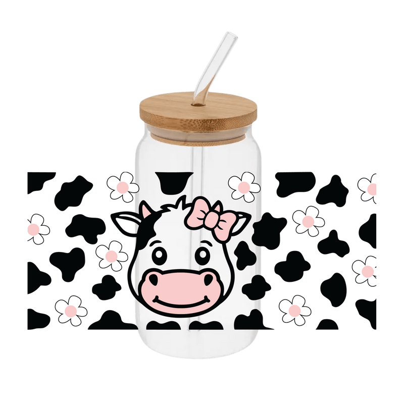 Cow Face Light Pink Bow– Printed Wrap - Vinyl Creation Supply