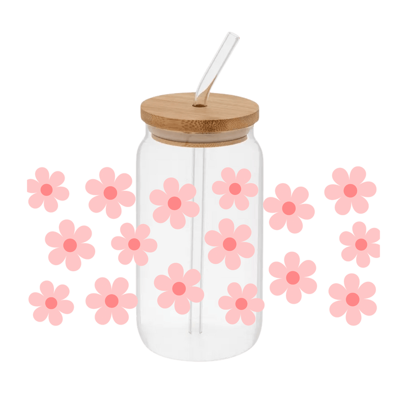 Pink Flowers – Printed Libby Wrap (9.5" x 4.3" UV DTF) - Vinyl Creation Supply