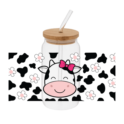 Cow Face Dark Pink Bow– Printed Wrap - Vinyl Creation Supply