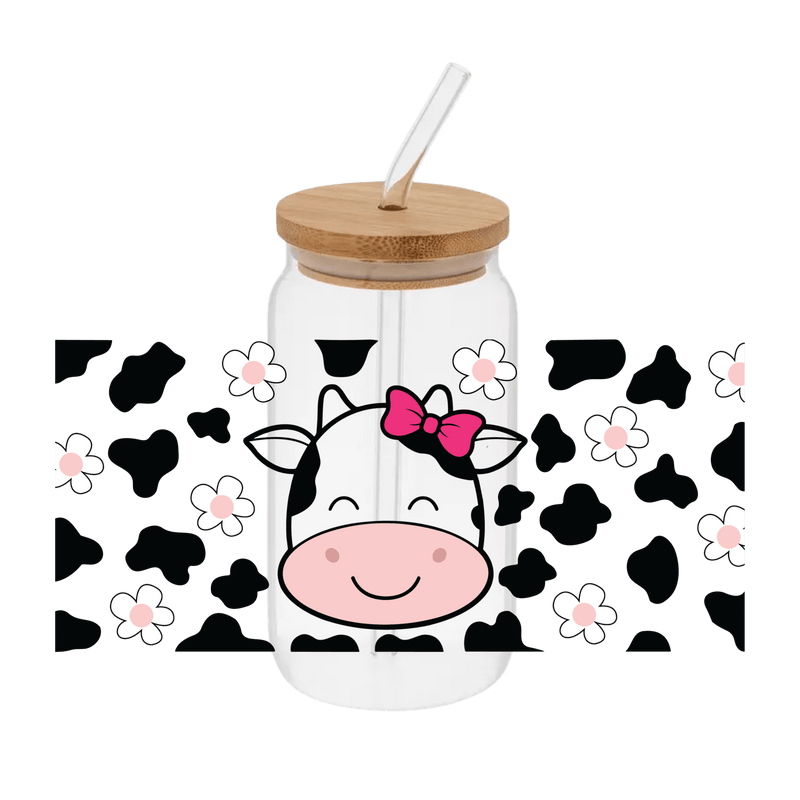 Cow Face Dark Pink Bow– Printed Wrap - Vinyl Creation Supply