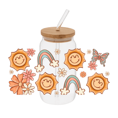 Rainbows Sun Retro – Printed Wrap - Vinyl Creation Supply