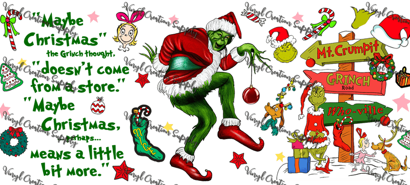 Grinchy 11– Printed Libby Wrap (9.5" x 4.3" UV DTF) - Vinyl Creation Supply