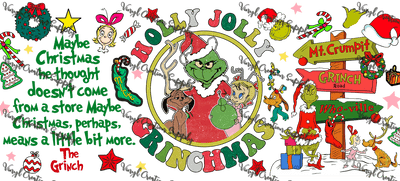 Grinchy 13– Printed Libby Wrap (9.5" x 4.3" UV DTF) - Vinyl Creation Supply