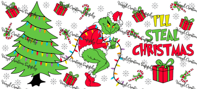 Grinchy 14– Printed Libby Wrap (9.5" x 4.3" UV DTF) - Vinyl Creation Supply