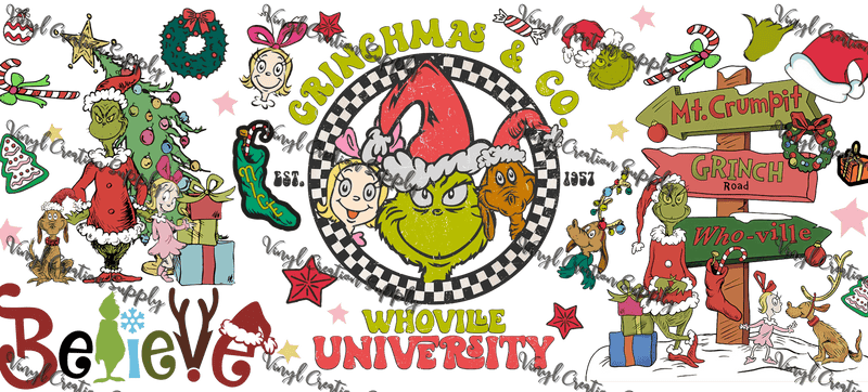 Grinchy 15– Printed Libby Wrap (9.5" x 4.3" UV DTF) - Vinyl Creation Supply