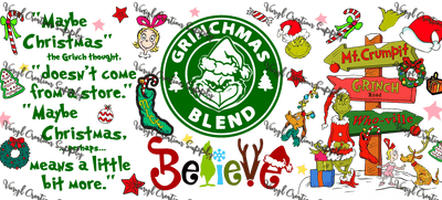 Grinchy 16– Printed Libby Wrap (9.5" x 4.3" UV DTF) - Vinyl Creation Supply