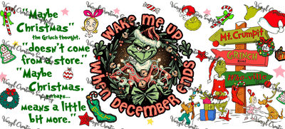 Grinchy 18– Printed Libby Wrap (9.5" x 4.3" UV DTF) - Vinyl Creation Supply