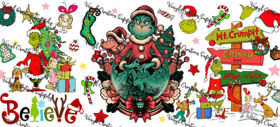 Grinchy 19– Printed Libby Wrap (9.5" x 4.3" UV DTF) - Vinyl Creation Supply