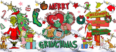 Grinch – Printed Libby Wrap (9.5" x 4.3" UV DTF) - Vinyl Creation Supply