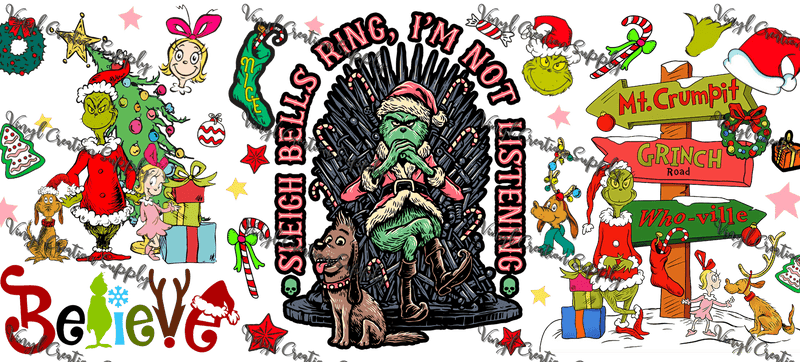 Grinch - 20 – Printed Libby Wrap (9.5" x 4.3" UV DTF) - Vinyl Creation Supply