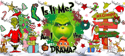 Grinch - 2 – Printed Libby Wrap (9.5" x 4.3" UV DTF) - Vinyl Creation Supply