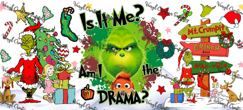 Grinch - 2 – Printed Libby Wrap (9.5" x 4.3" UV DTF) - Vinyl Creation Supply