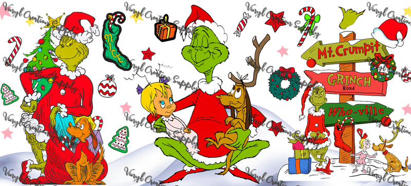 Grinch - 4 – Printed Libby Wrap (9.5" x 4.3" UV DTF) - Vinyl Creation Supply