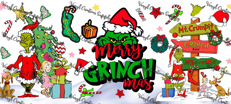 Grinch - 5 – Printed Libby Wrap (9.5" x 4.3" UV DTF) - Vinyl Creation Supply
