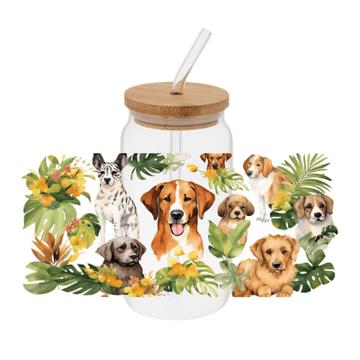 Dogs 1– Printed Libby Wrap (9.5" x 4.3" UV DTF) - Vinyl Creation Supply
