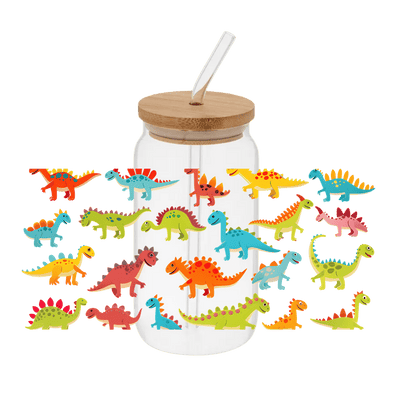 Dinosaur 1– Printed Libby Wrap (9.5" x 4.3" UV DTF) - Vinyl Creation Supply