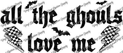 All the Ghouls Love Me Bats Checkered Lightning Bolts - Vinyl Creation Supply