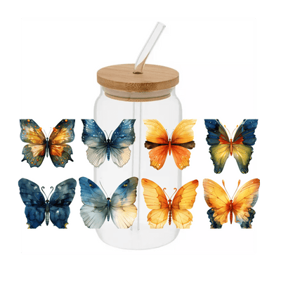 Butterflies 2– Printed Libby Wrap (9.5" x 4.3" UV DTF) - Vinyl Creation Supply