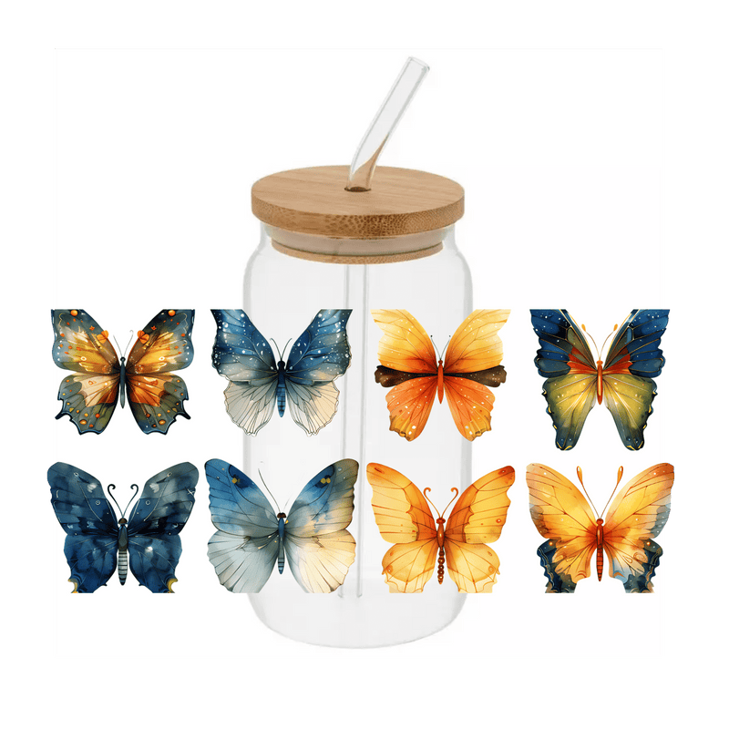 Butterflies 2– Printed Libby Wrap (9.5" x 4.3" UV DTF) - Vinyl Creation Supply