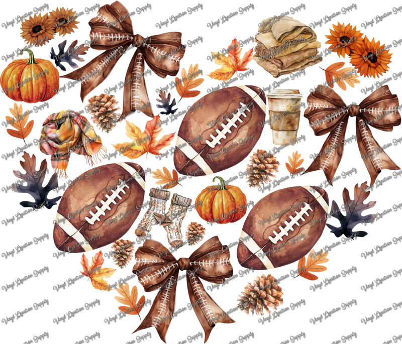 Autumn Football Collage Heart