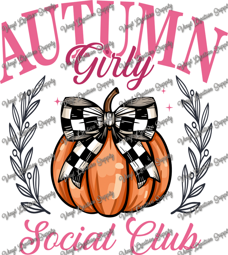 Autumn Social Club Checkered Bow