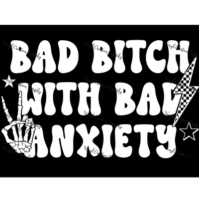 Bad Anxiety Skeleton Hand White - Vinyl Creation Supply