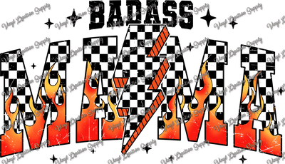 BadAss Mama Fire Checkered Grunge - Vinyl Creation Supply