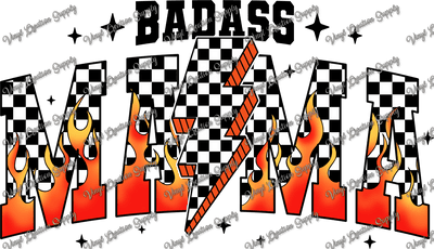 BadAss Mama Fire Checkered - Vinyl Creation Supply