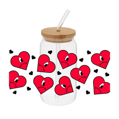 Bad Bunny Hearts – Printed Libby Wrap (9.5" x 4.3" UV DTF) - Vinyl Creation Supply