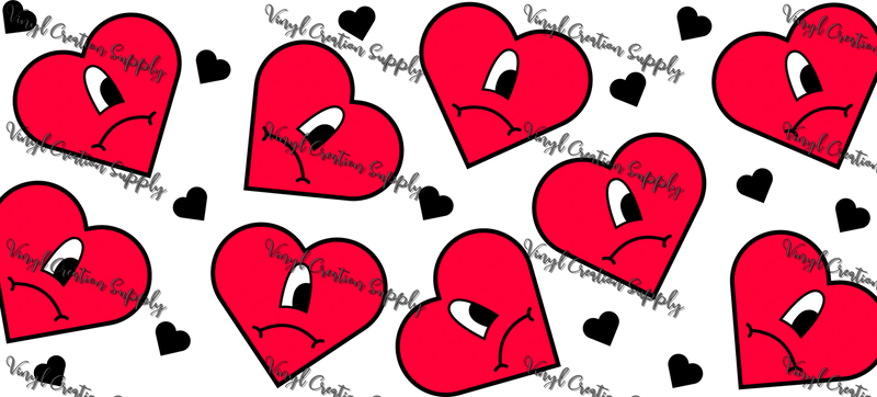Bad Bunny Hearts – Printed Libby Wrap (9.5" x 4.3" UV DTF) - Vinyl Creation Supply