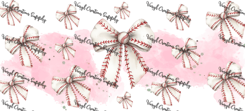 Baseball Bow – Printed Libby Wrap (9.5" x 4.3" UV DTF) - Vinyl Creation Supply