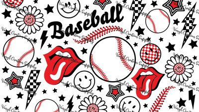 Baseball Tongue– Printed Libby Wrap (9.5" x 4.3" UV DTF) - Vinyl Creation Supply