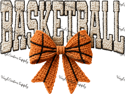 Basketball Crochet Bow - Vinyl Creation Supply