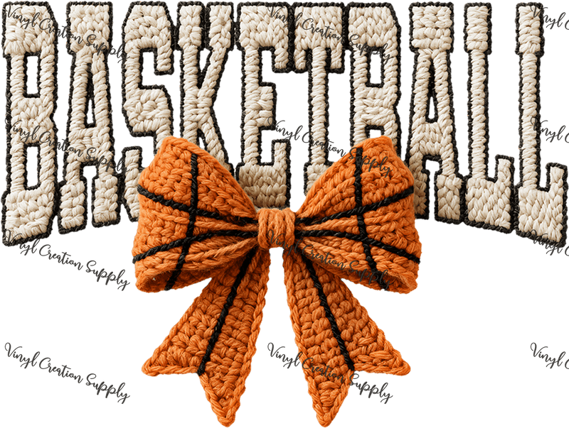 Basketball Crochet Bow - Vinyl Creation Supply