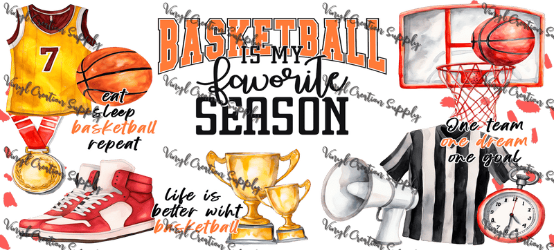 Basketball Wrap– Printed Libby Wrap (9.5" x 4.3" UV DTF) - Vinyl Creation Supply