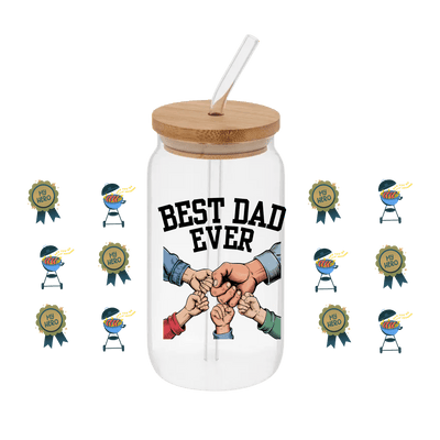 Best Dad Ever– Printed Libby Wrap (9.5" x 4.3" UV DTF) - Vinyl Creation Supply