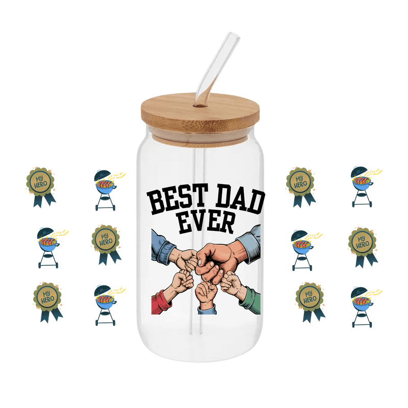 Best Dad Ever– Printed Libby Wrap (9.5" x 4.3" UV DTF) - Vinyl Creation Supply