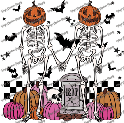 Besties Skeletons Pink Pumpkins - Vinyl Creation Supply