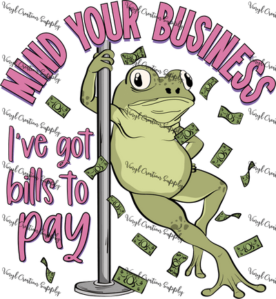 Bills To Pay Frog - Vinyl Creation Supply