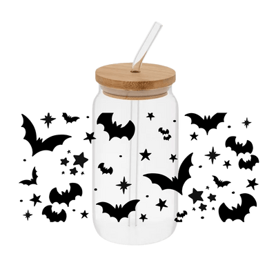 Black Bats – Printed Libby Wrap (9.5" x 4.3" UV DTF) - Vinyl Creation Supply