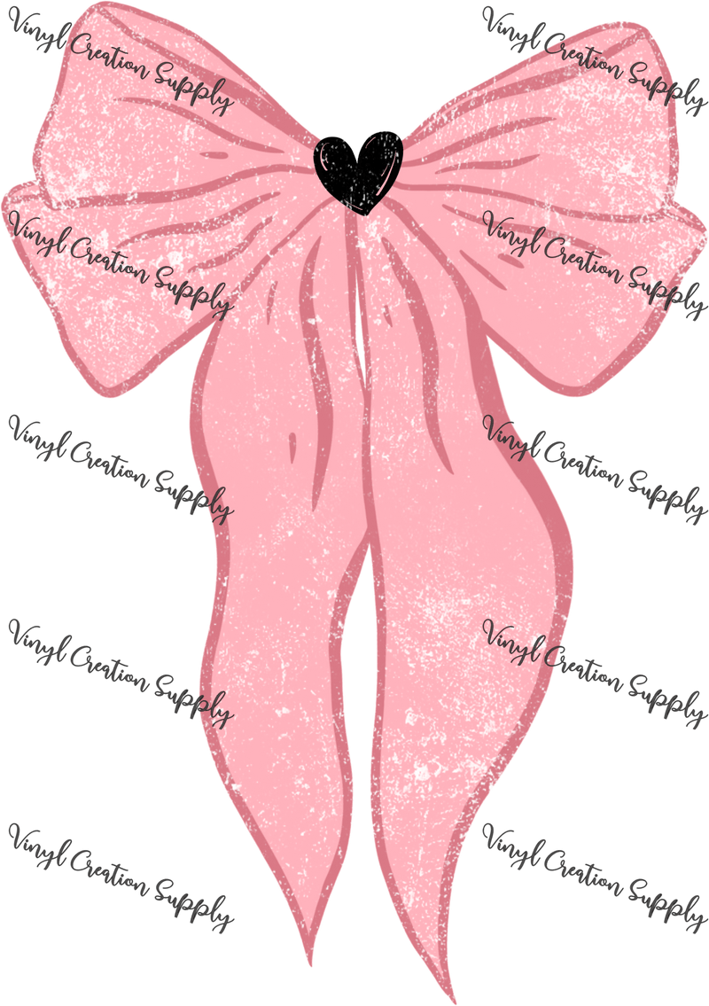 Black Heart Pink Bow Grunge Combo - Vinyl Creation Supply
